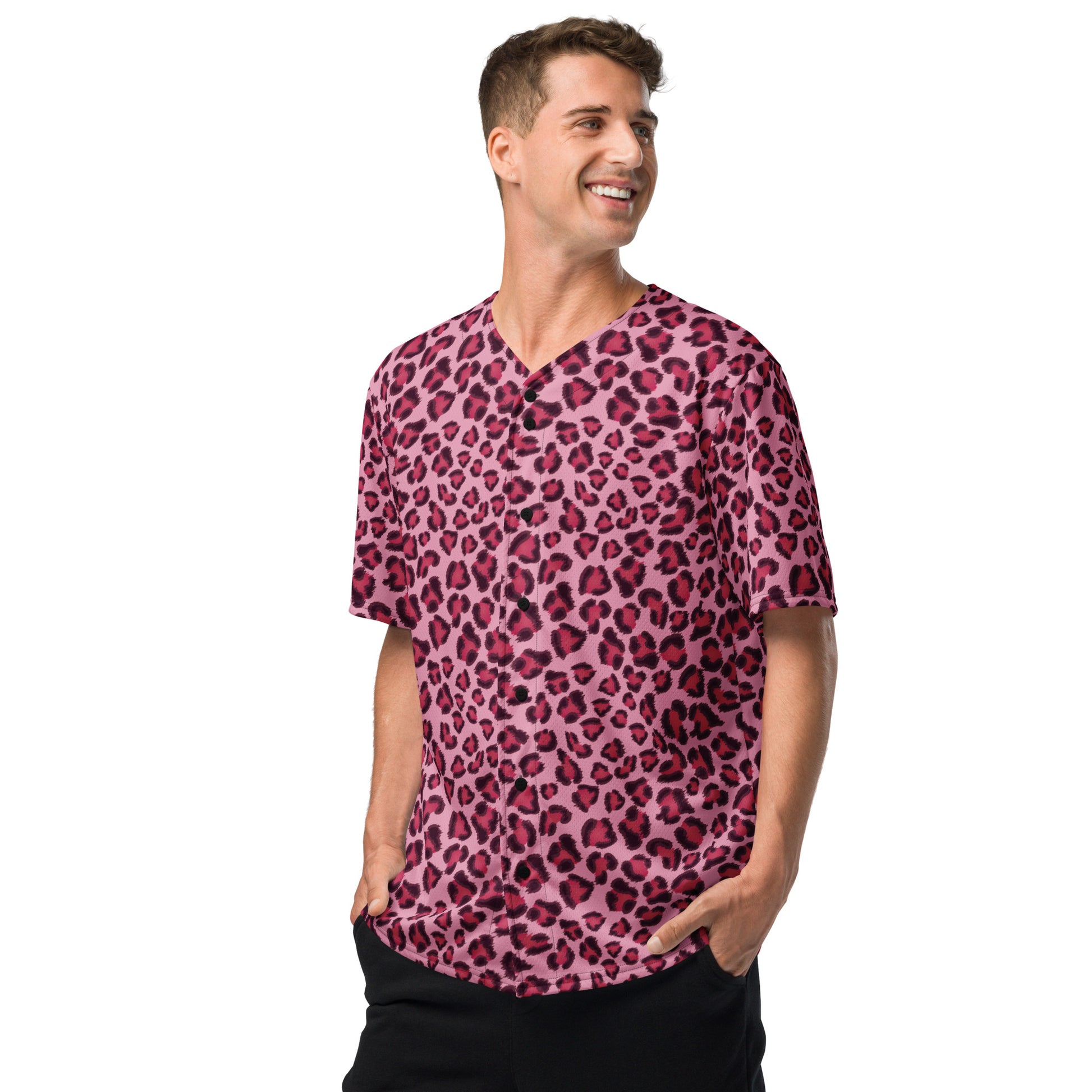 Leopard Jersey | Pink, Cherry and Black Pattern