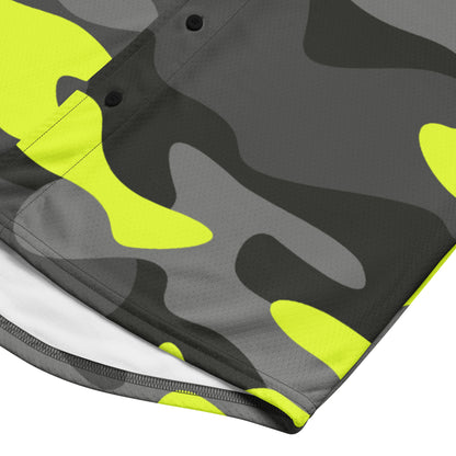 Baseball Jersey | Black, Gray & Yellow Camouflage