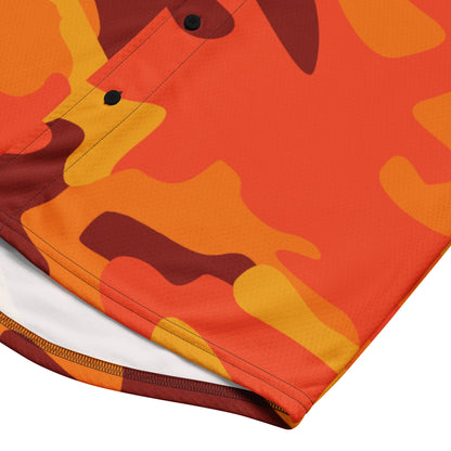 Baseball Jersey | Orange & Red Camouflage