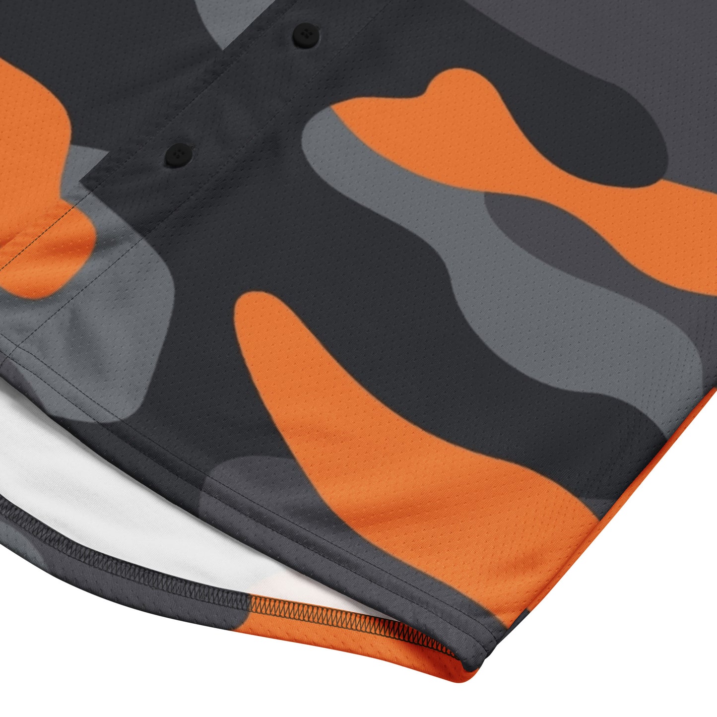 Baseball Jersey | Orange, Black & Gray Camouflage