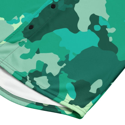 Camo Baseball Jersey | Cyan Green Camouflage