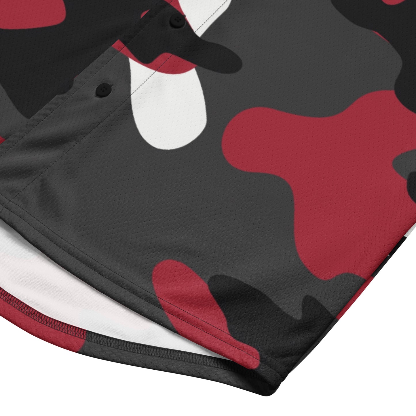 Camo Baseball Jersey | Red, Jungle Green, Black and White