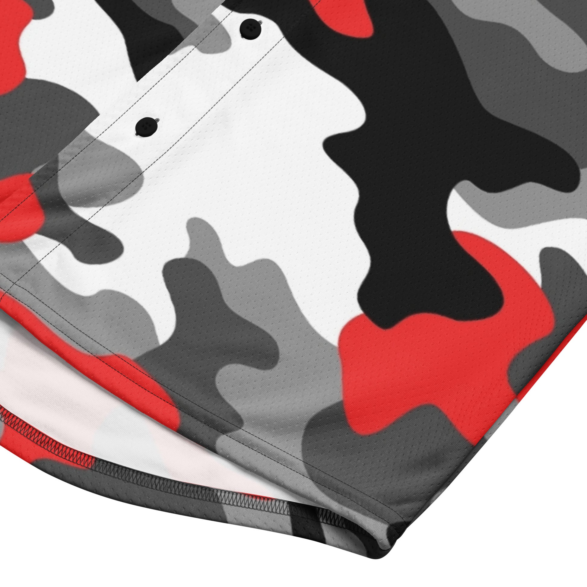 Camo Baseball Jersey | Red, Gray, Black & White