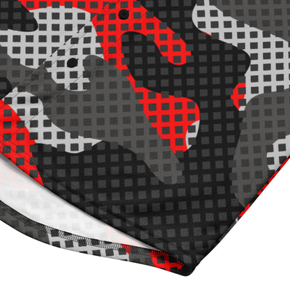 Camo Baseball Jersey | Red, Black and Gray Pixel Camouflage