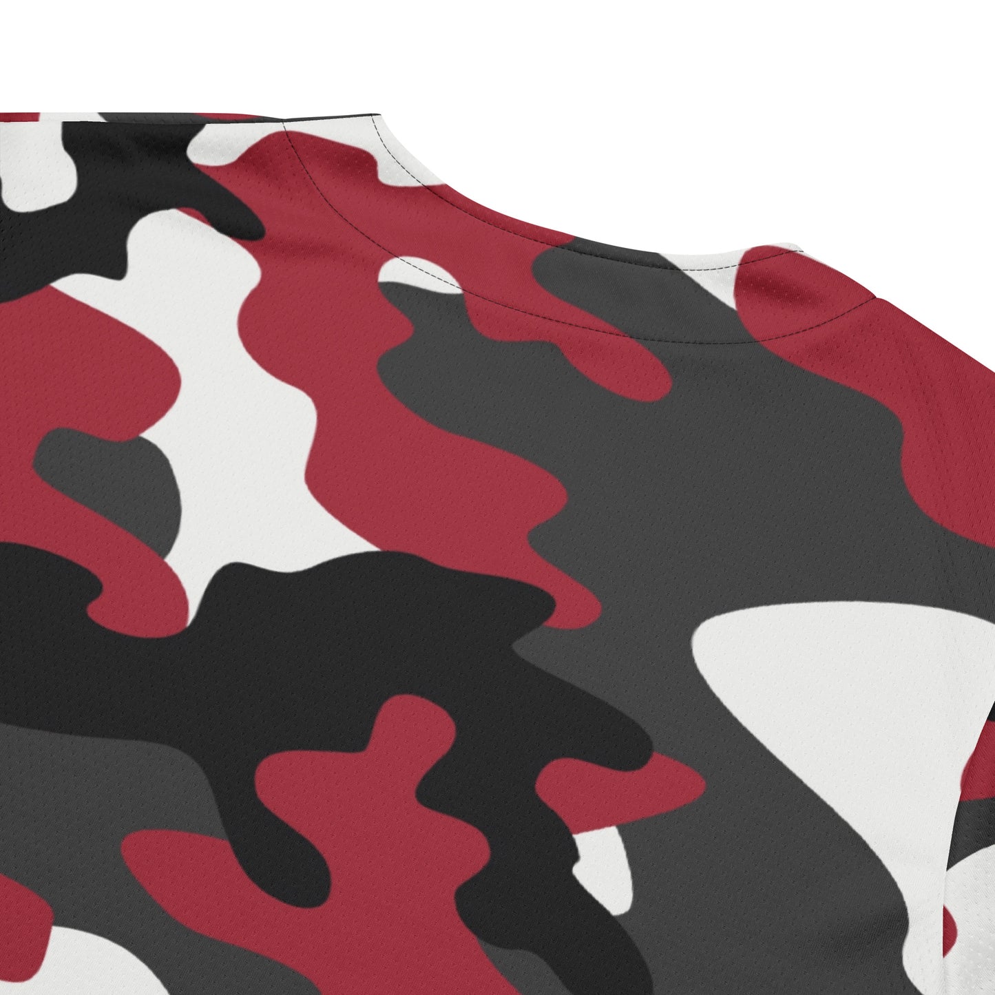 Camo Baseball Jersey | Red, Jungle Green, Black and White