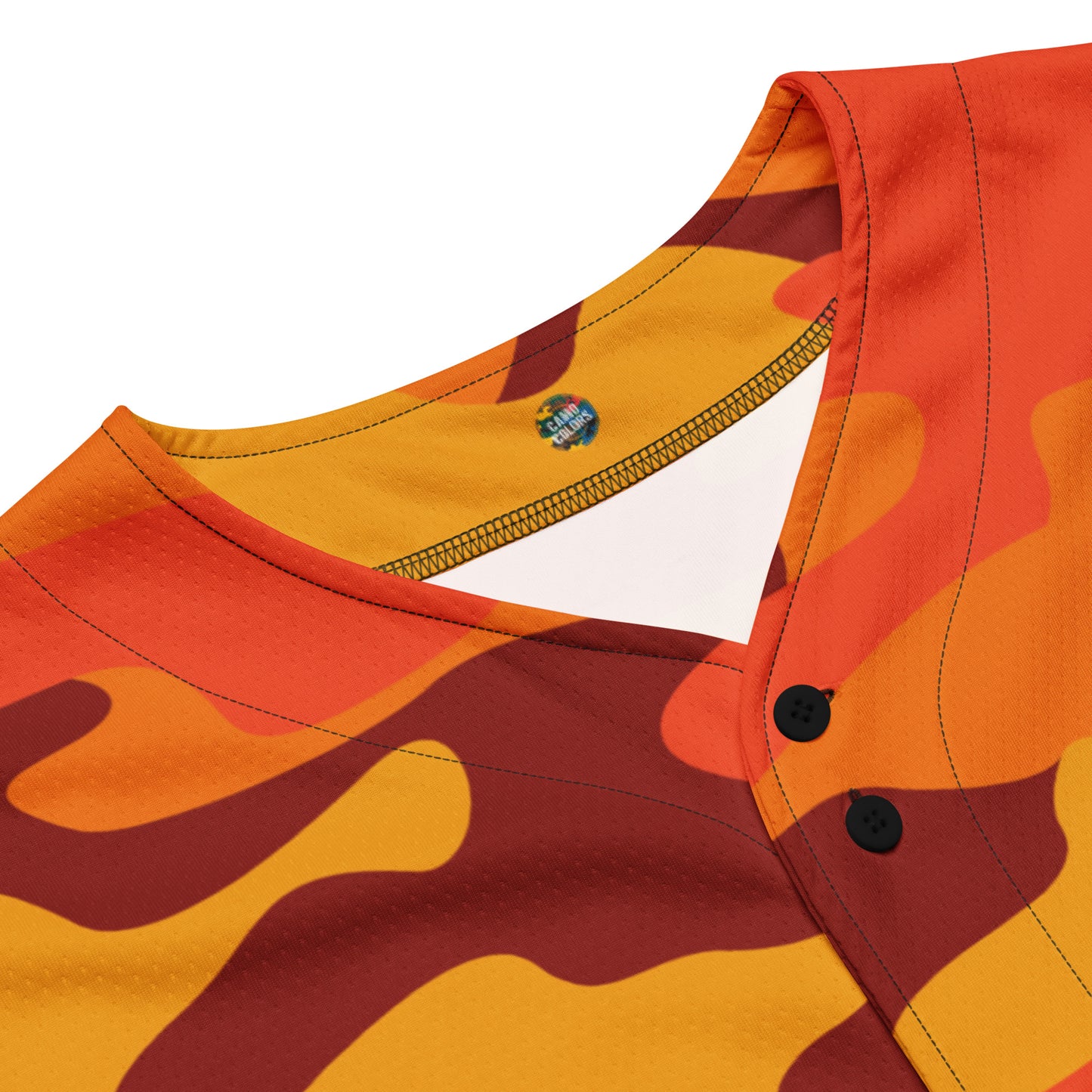 Baseball Jersey | Orange & Red Camouflage