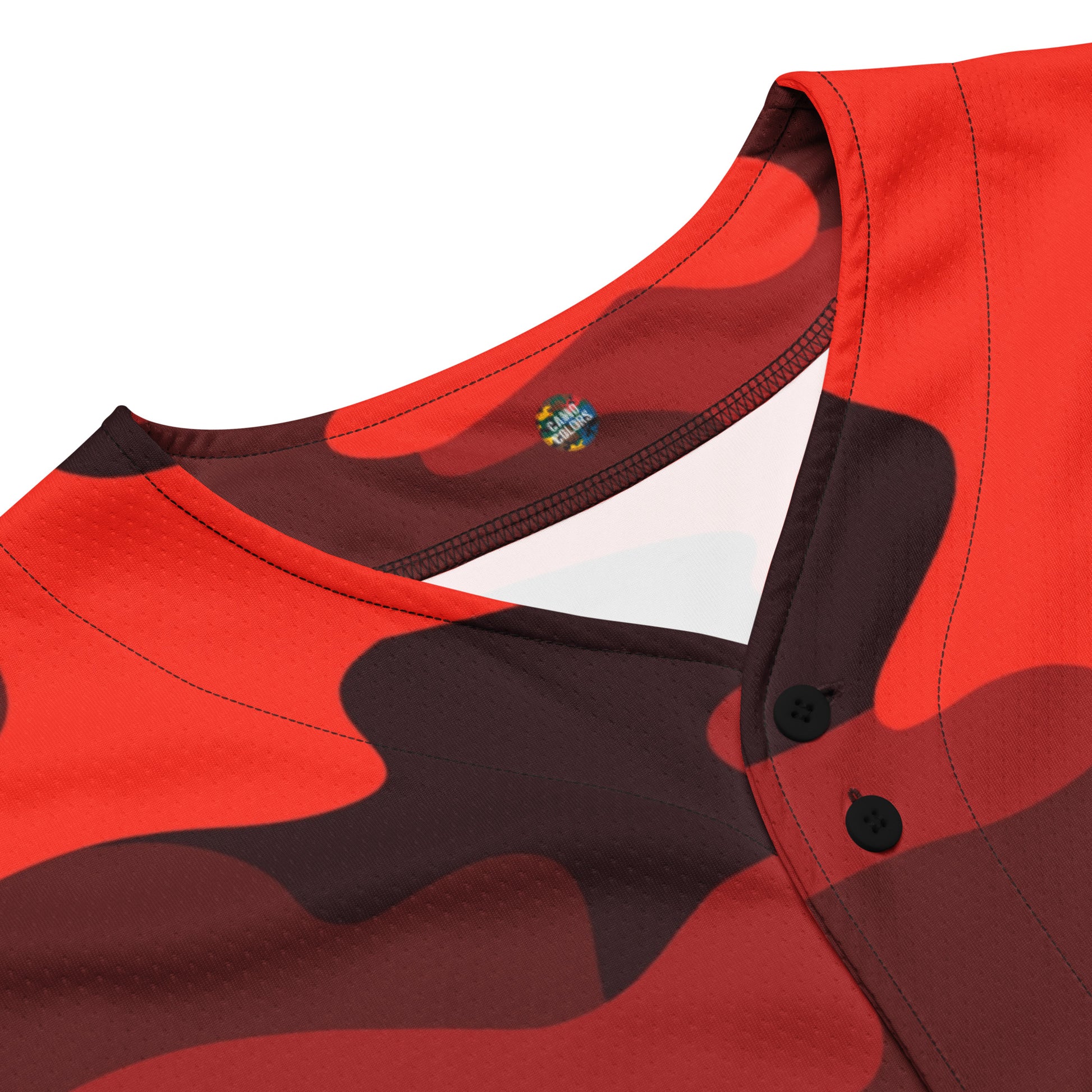 Baseball Jersey | Scarlet Red & Black Camouflage