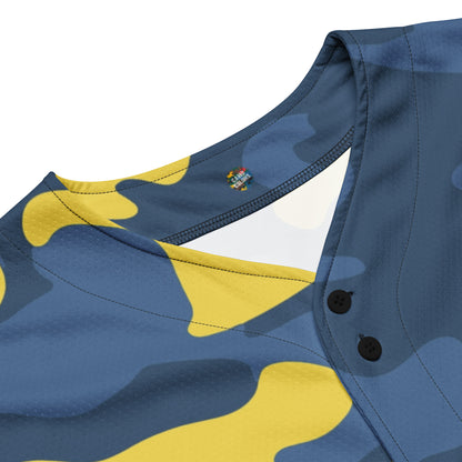 Camo Baseball Jersey | Blue and Yellow Camouflage