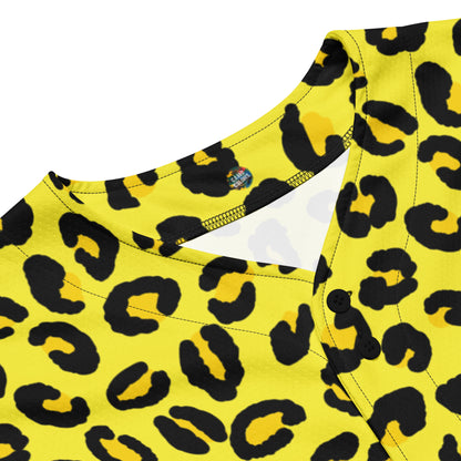 Leopard Baseball Jersey | Black and Yellow