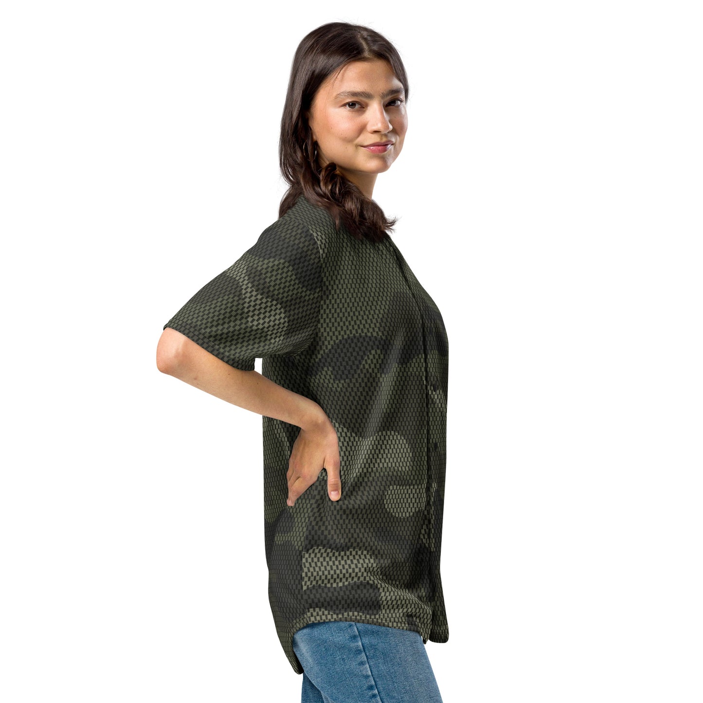 Camo Baseball Jersey | Brown Digital Dotted Camouflage