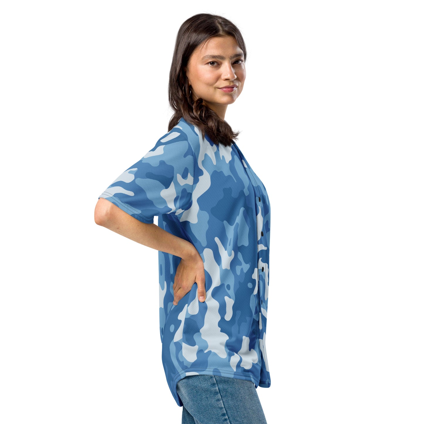 Camo Baseball Jersey | Army-inspired Blue Camouflage