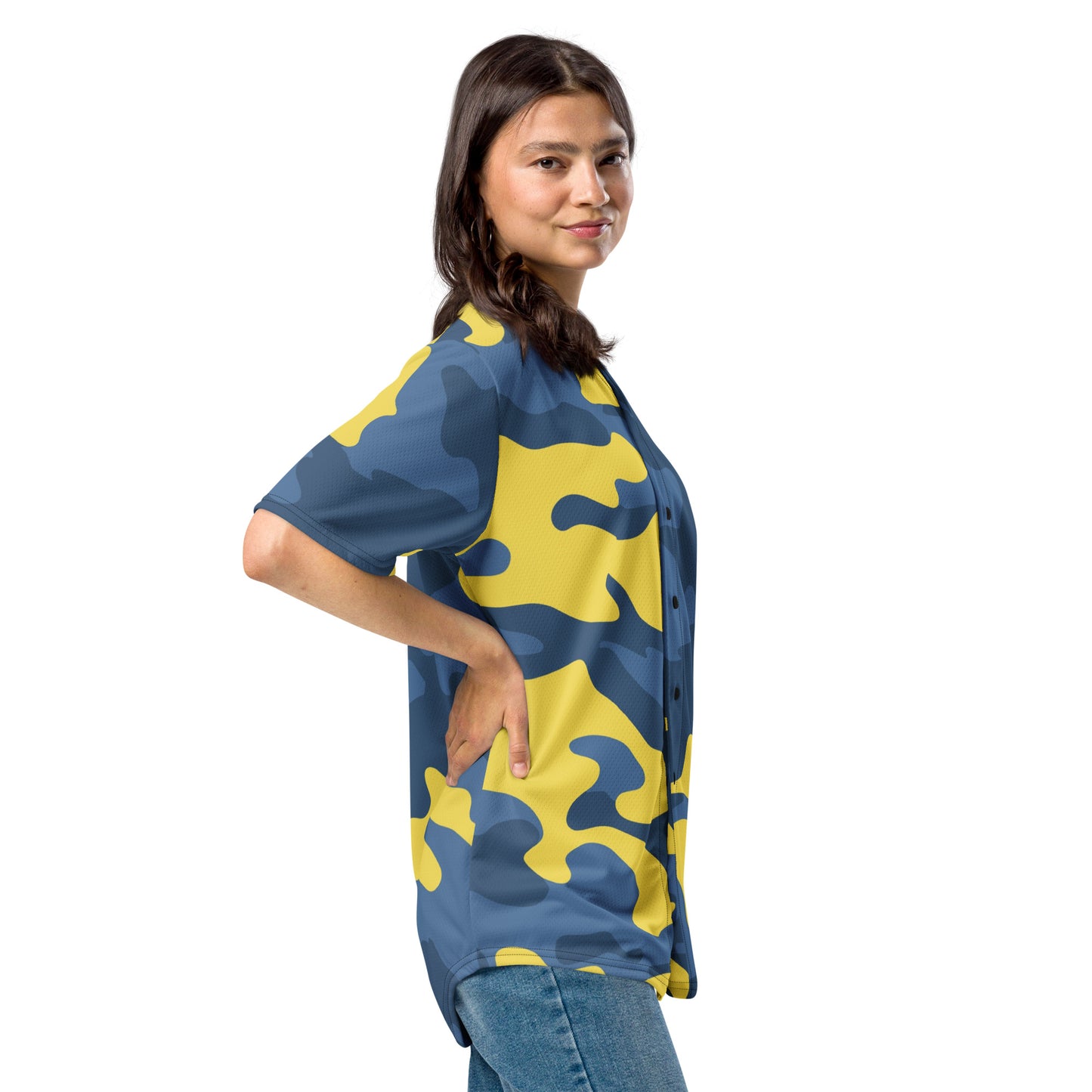 Camo Baseball Jersey | Blue and Yellow Camouflage