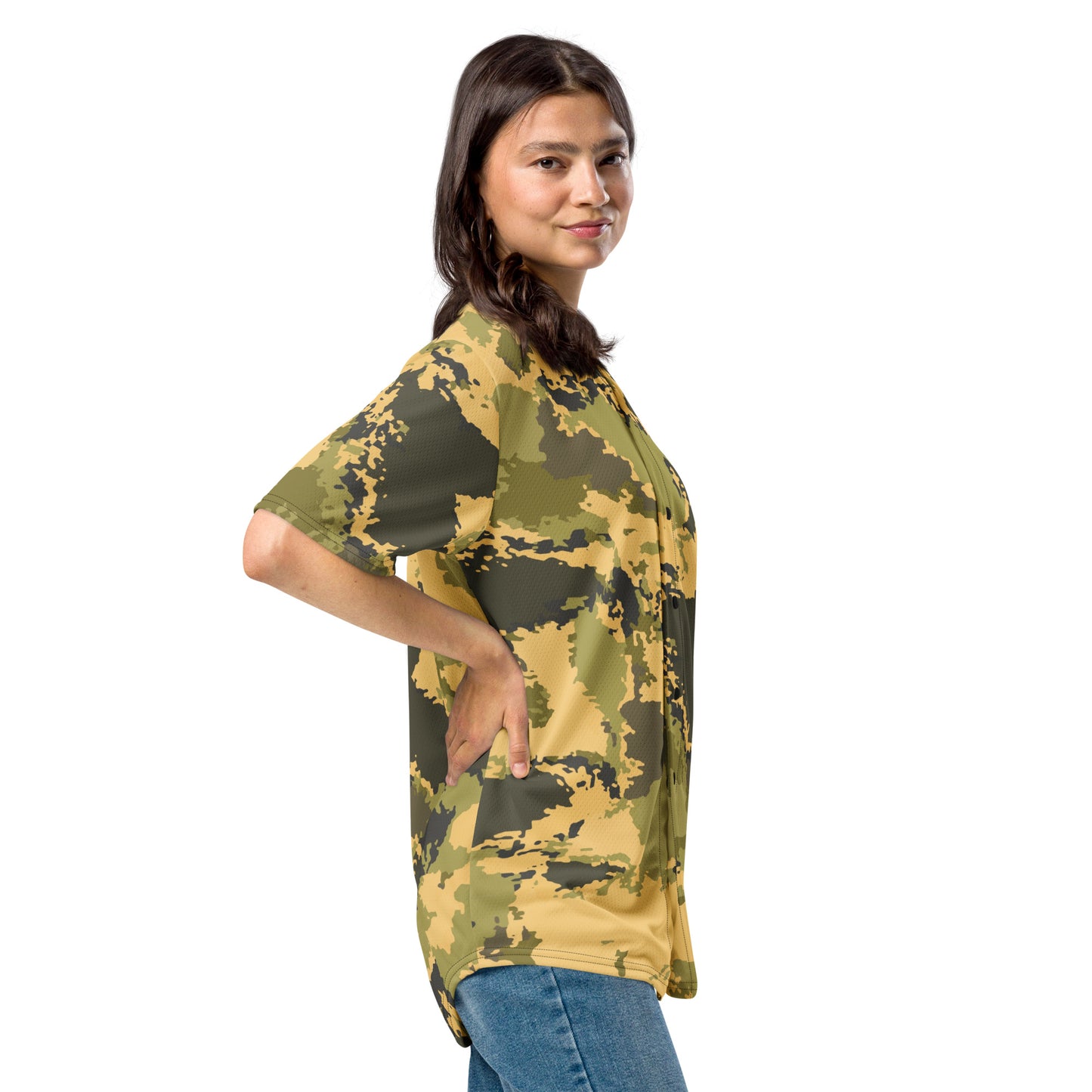 Camo Baseball Jersey | Desert Green Watercolor Camouflage