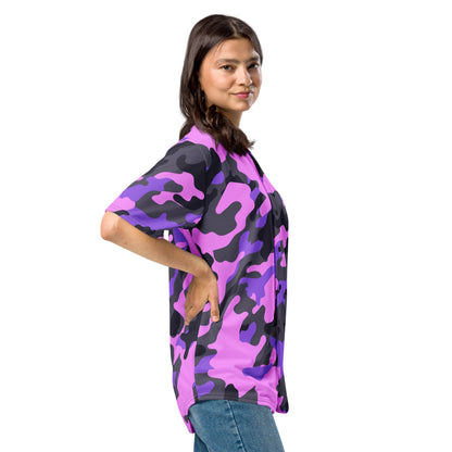 Camo Baseball Jersey | Pink, Black and Indigo Camouflage