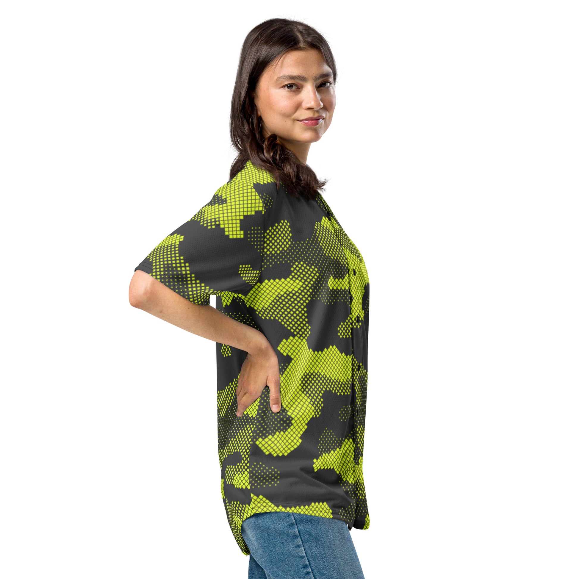 Camo Baseball Jersey | Green Dotted Camouflage