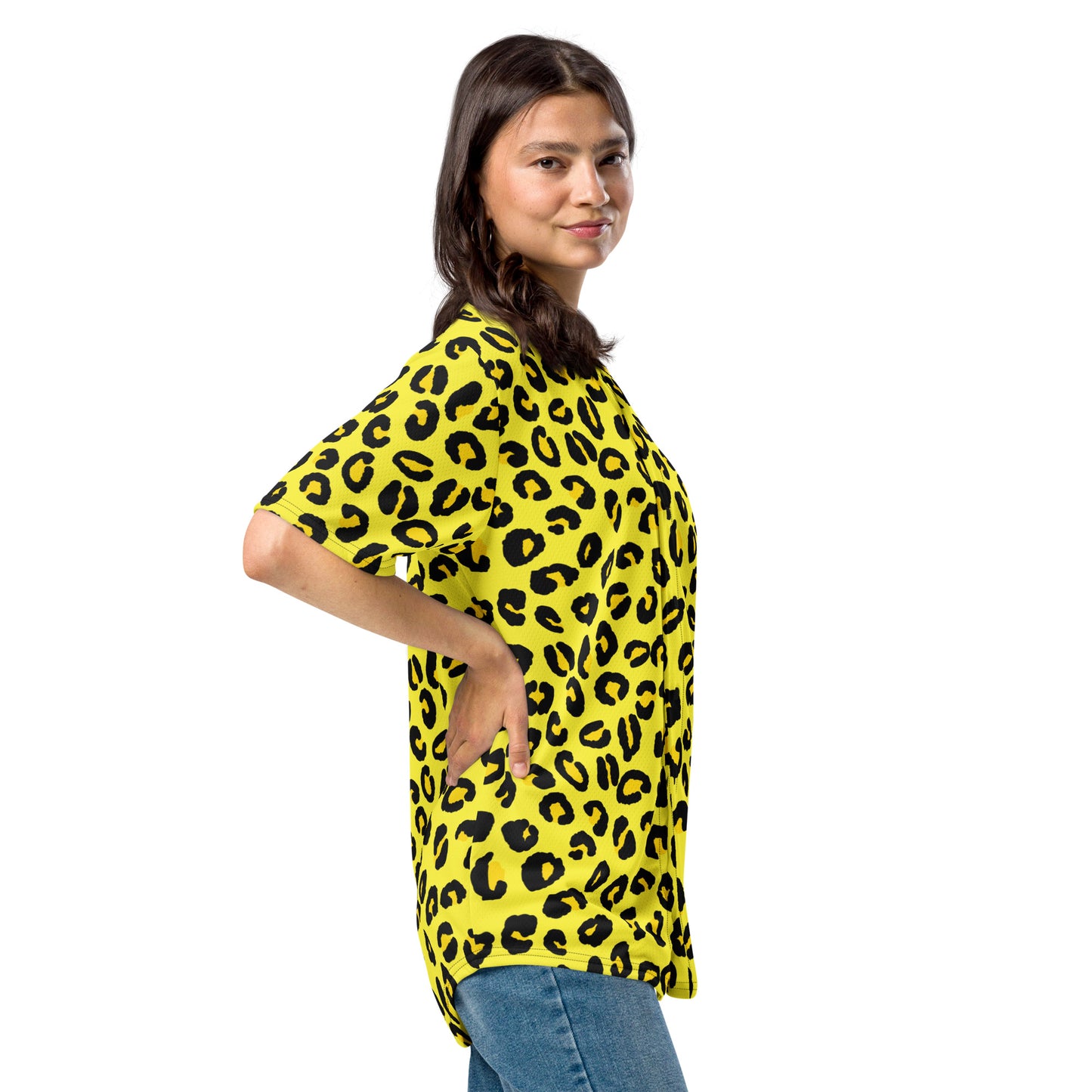 Leopard Baseball Jersey | Black and Yellow