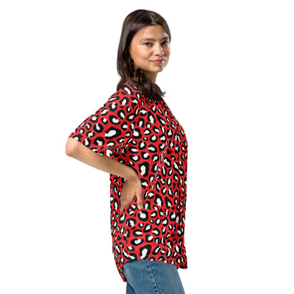 Leopard Jersey | Red, Black, and White Pattern