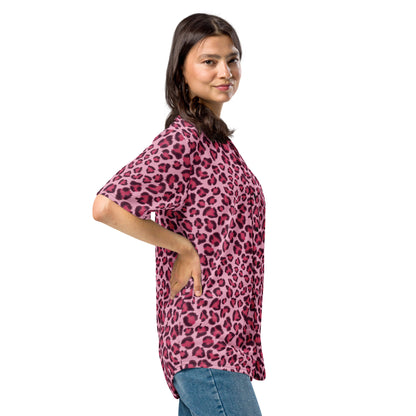 Leopard Jersey | Pink, Cherry and Black Pattern