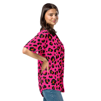 Leopard Jersey | Cerise Pink, Orange and Black