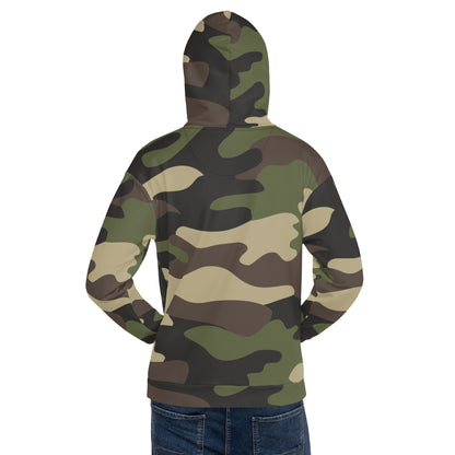 Sweat à capuche camouflage | Pull vert classique