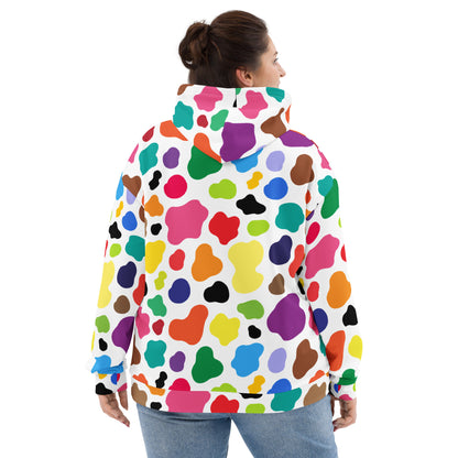 Multicolor Cow Print Hoodie | Unisex