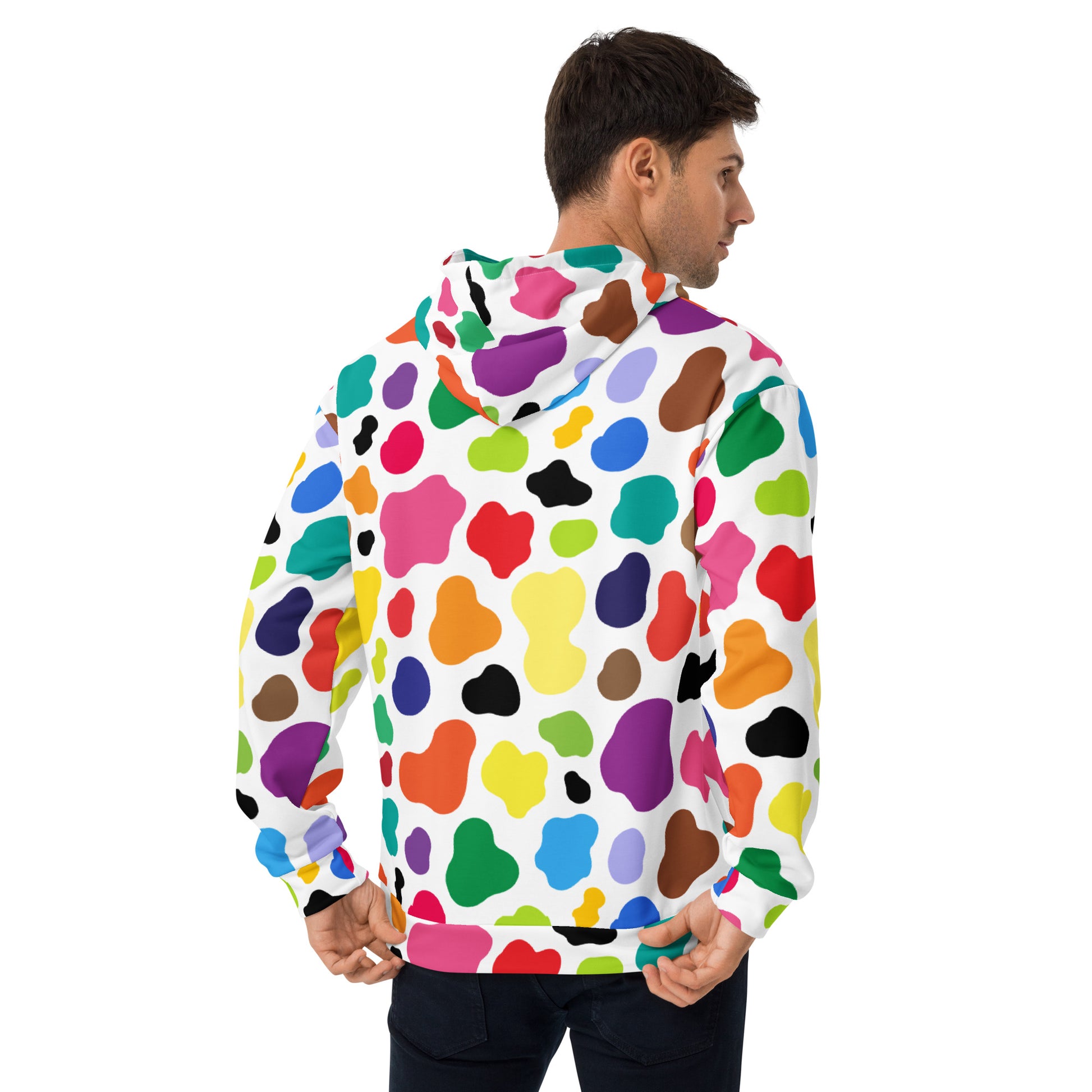 Multicolor Cow Print Hoodie | Unisex