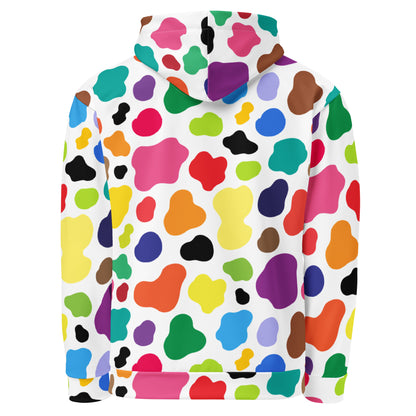 Multicolor Cow Print Hoodie | Unisex