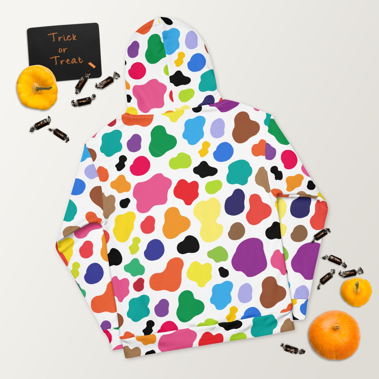 Multicolor Cow Print Hoodie | Unisex