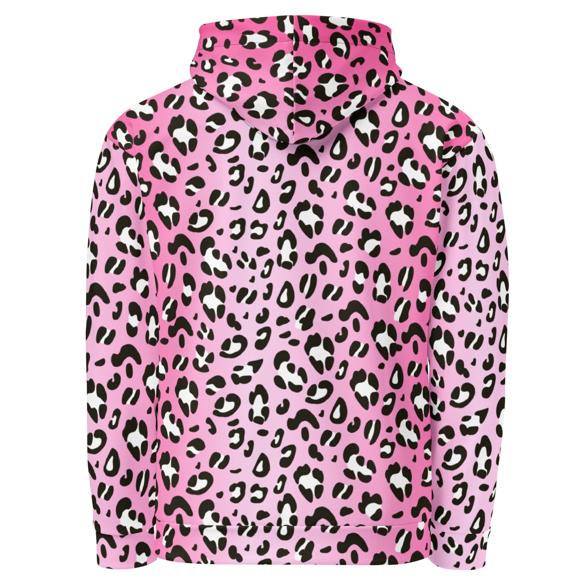 Leopard Hoodie | Black and White Pattern on Pink Background