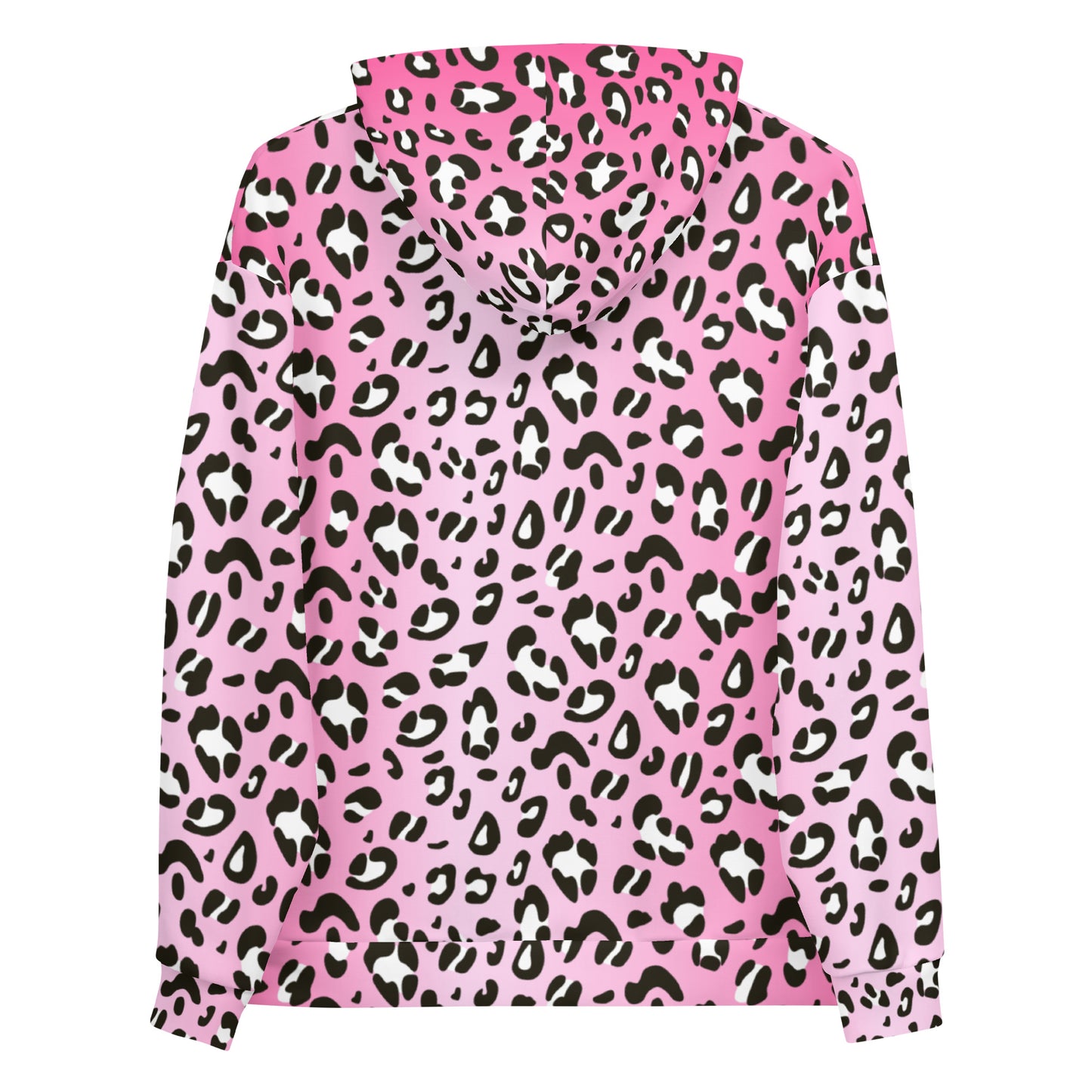 Leopard Hoodie | Black and White Pattern on Pink Background