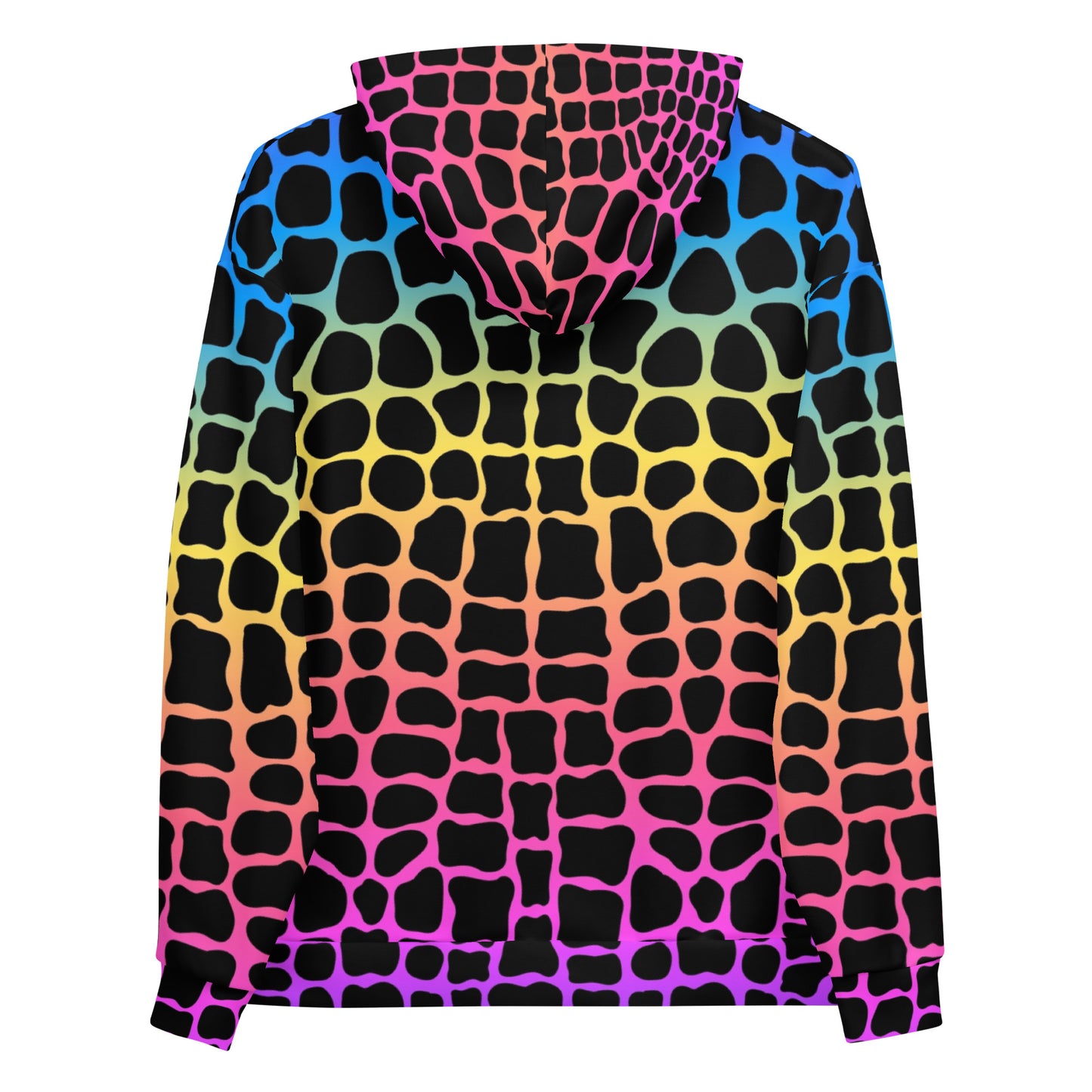 Unisex Hoodie | Neon Rainbow Colored Crocodile Print