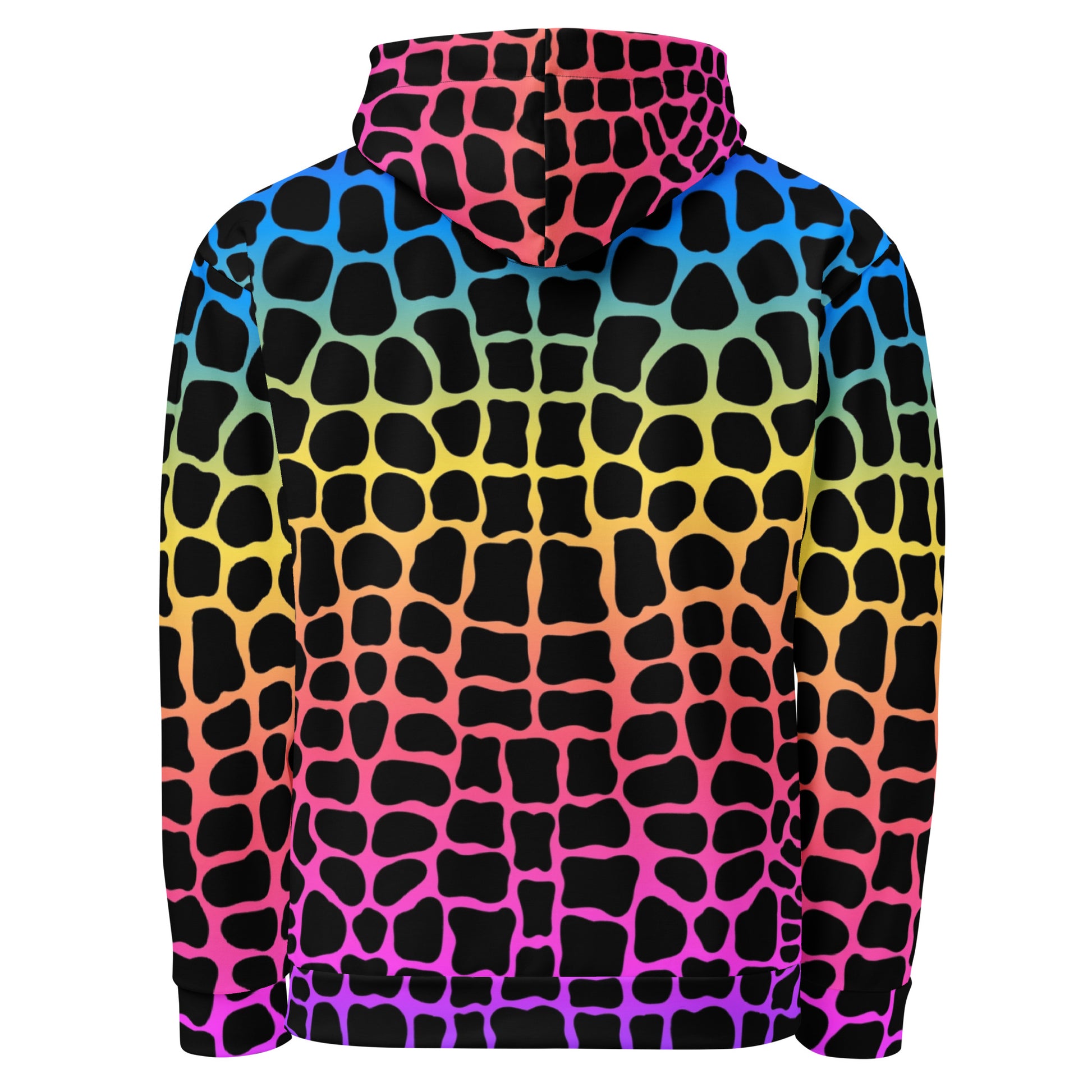 Unisex Hoodie | Neon Rainbow Colored Crocodile Print