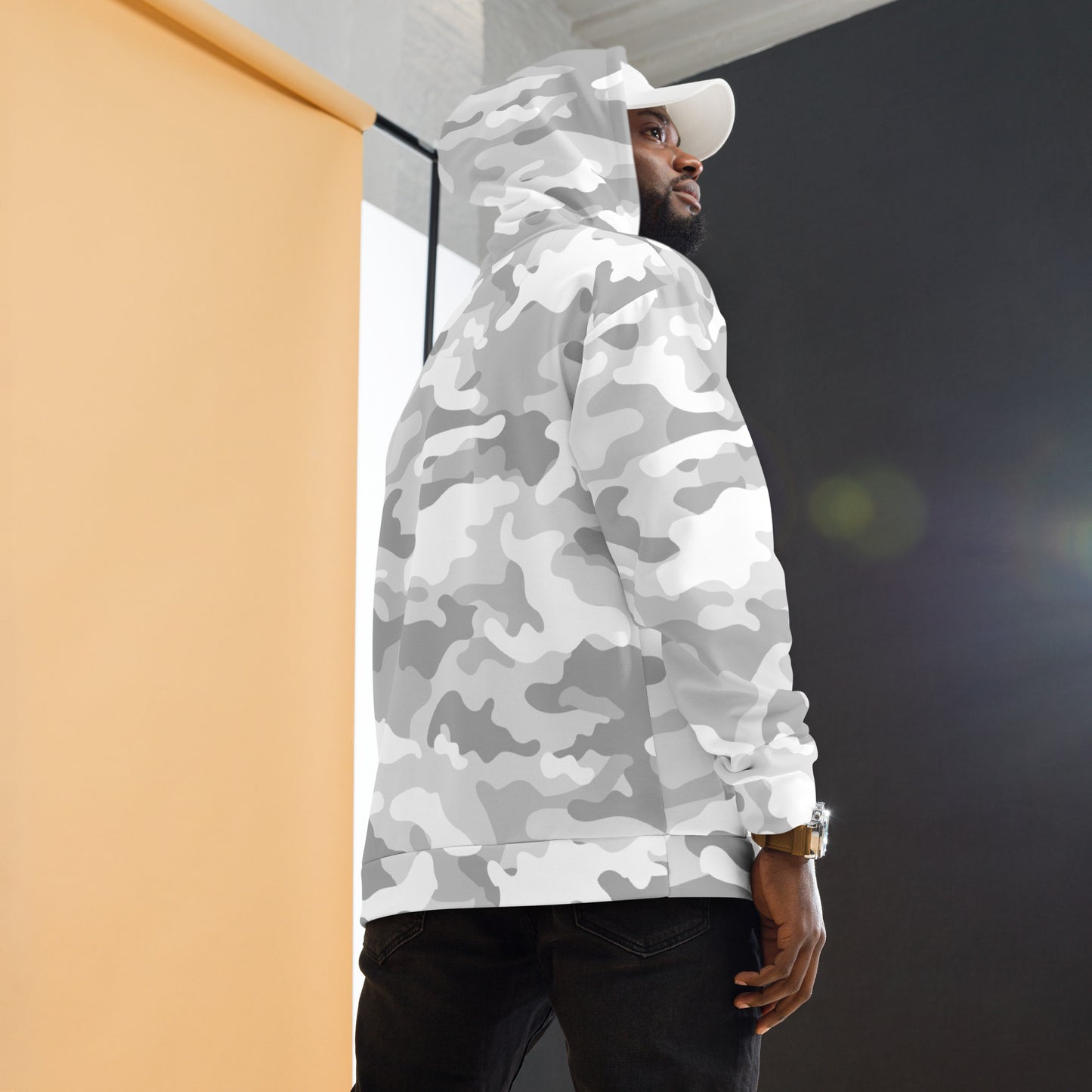 Snow Camo Hoodie | Unisex | White and Light Grey Camouflage