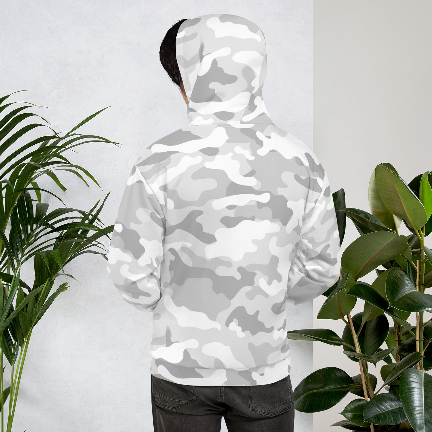 Snow Camo Hoodie | Unisex | White and Light Grey Camouflage