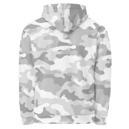 Snow Camo Hoodie | Unisex | White and Light Grey Camouflage