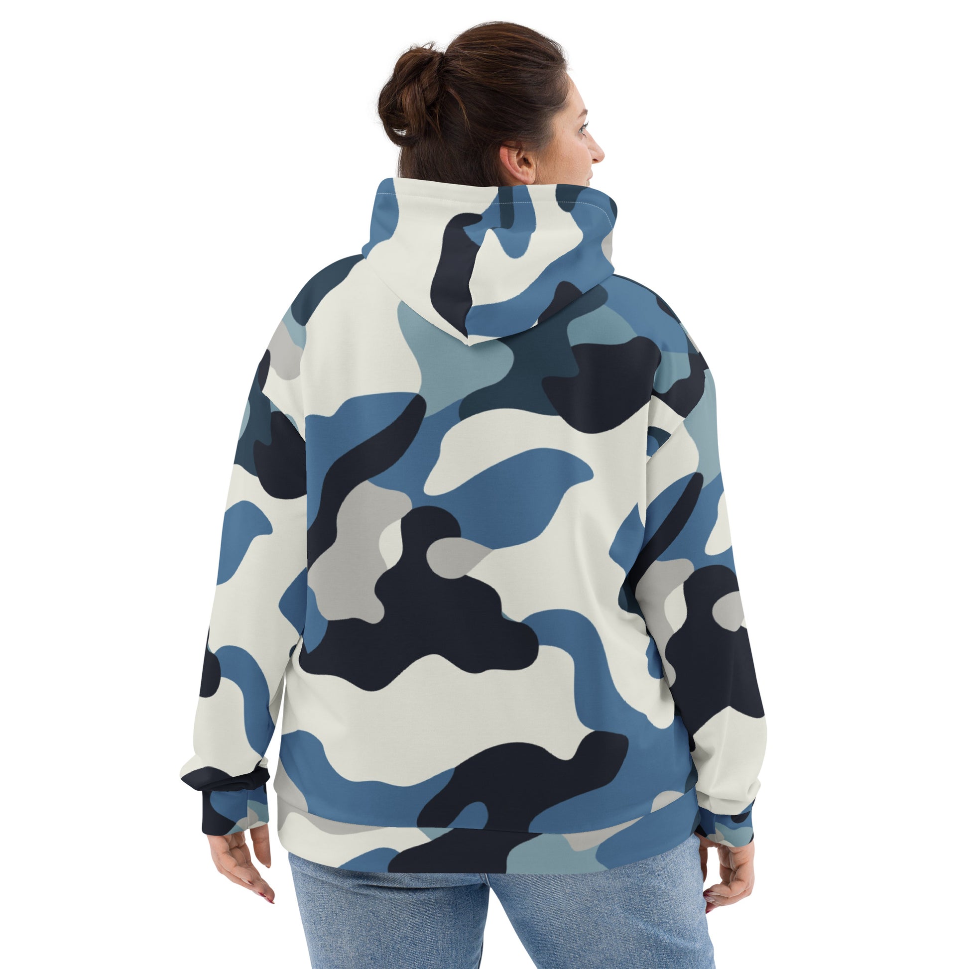 Snow Camo Hoodie | Unisex | White and Ice Blue Camouflage