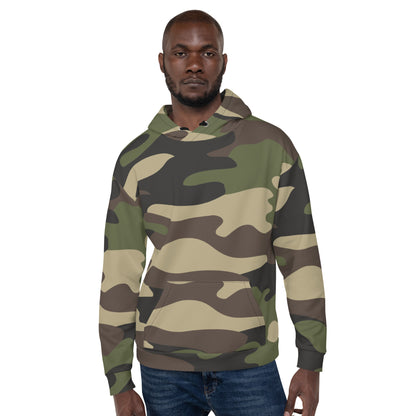 Sweat à capuche camouflage | Pull vert classique