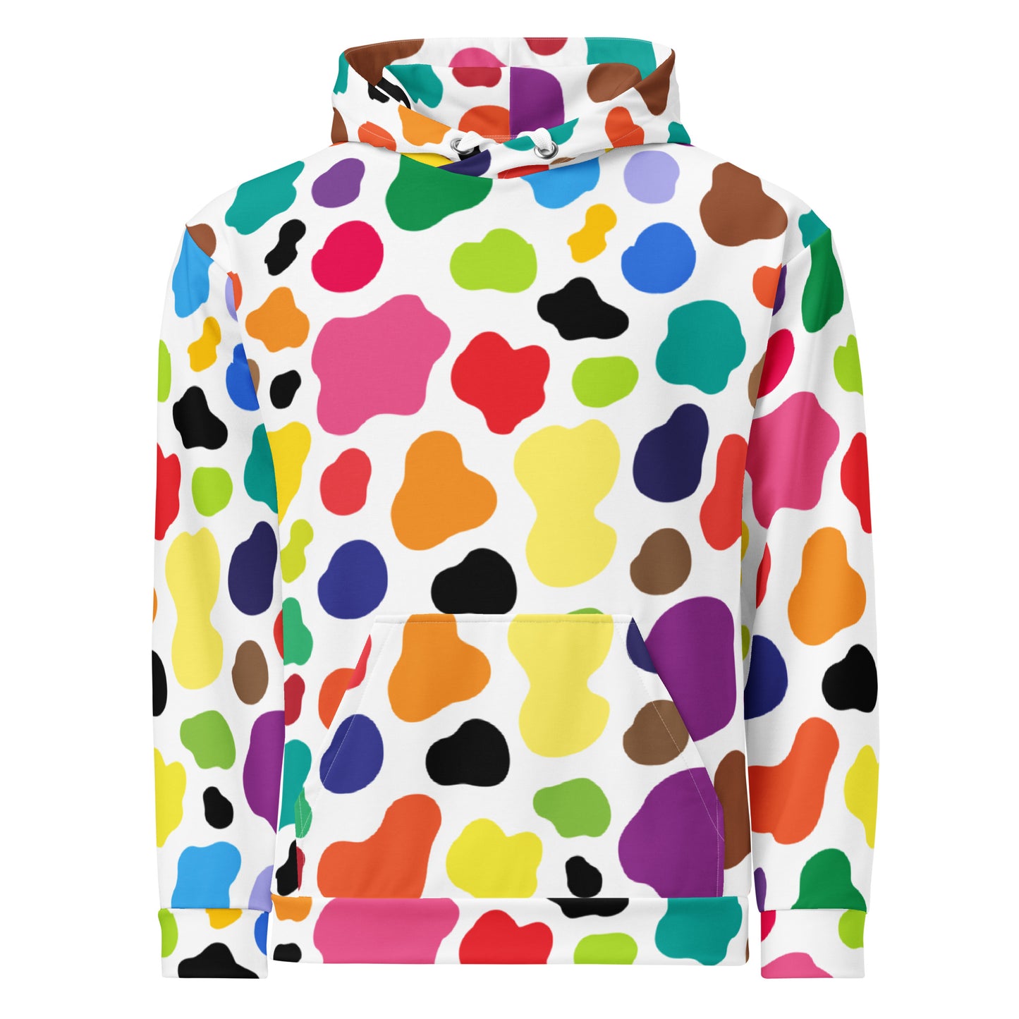 Multicolor Cow Print Hoodie | Unisex