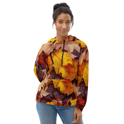 Autumn Leaves Hoodie | Maple Tree Leaves Print | Unisex