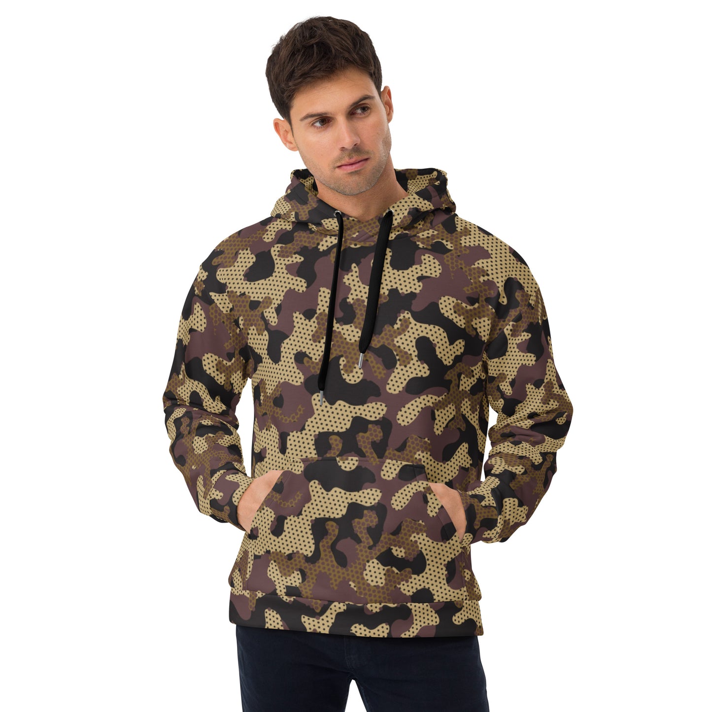 Green Uniform Camo Hoodie | Unisex | Mixed Brown & Beige