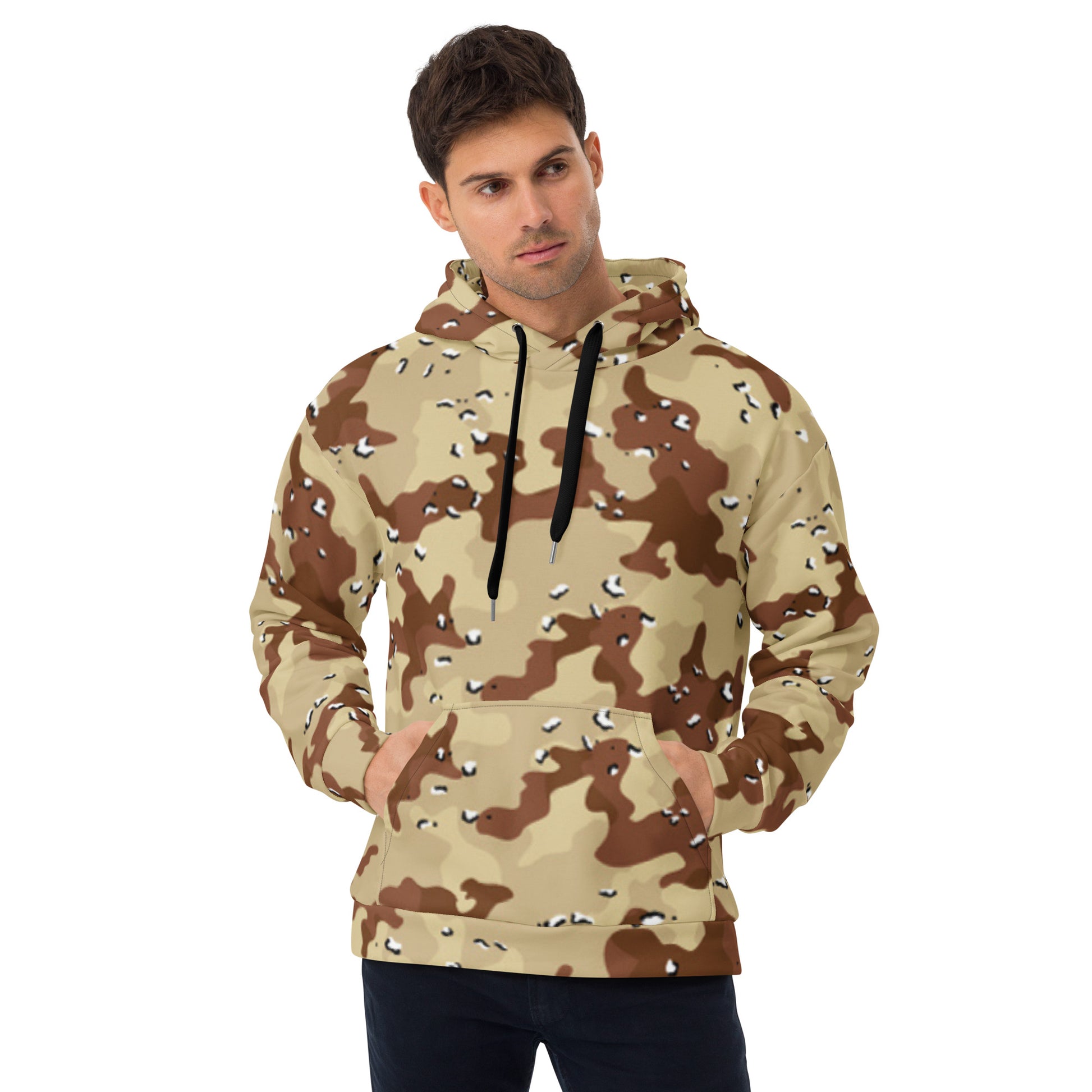 Desert Storm Camouflage Hoodie | Sand Brown Army Style