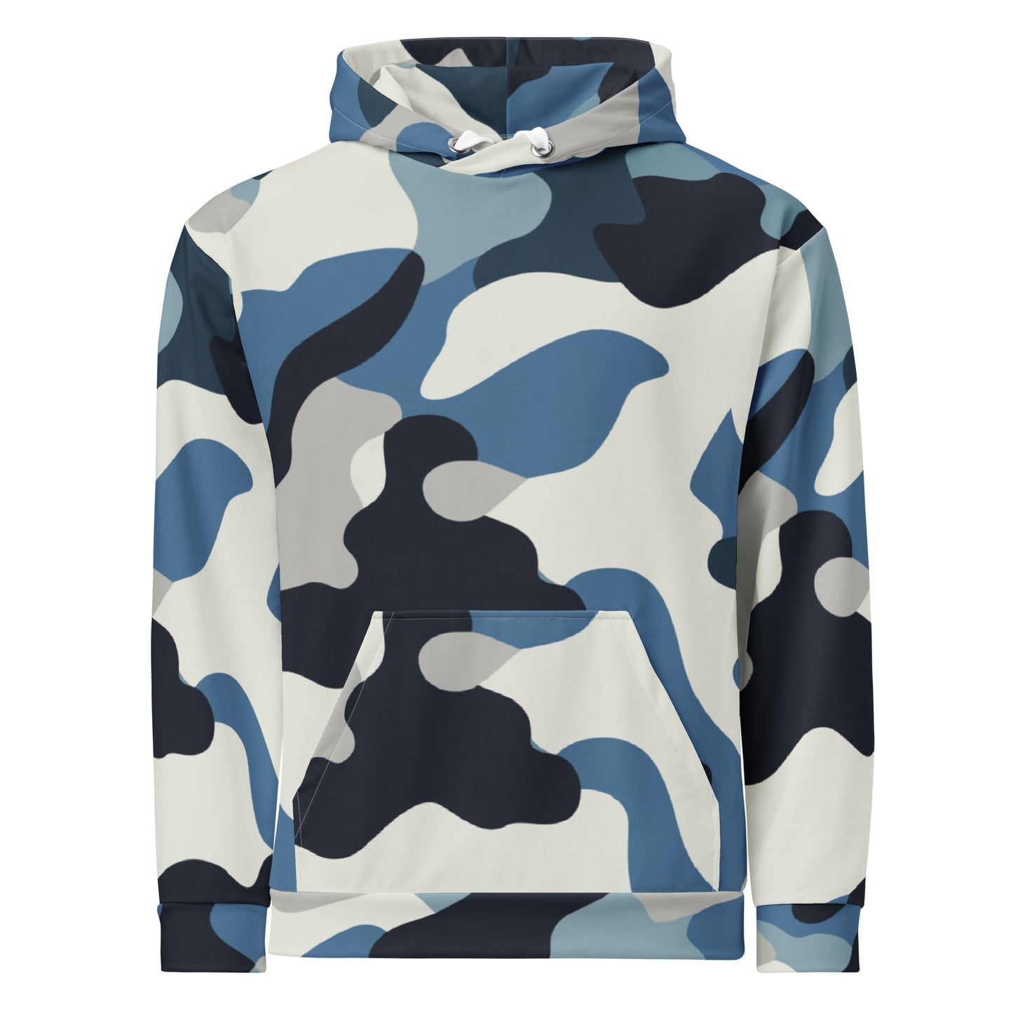 Snow Camo Hoodie | Unisex | White and Ice Blue Camouflage