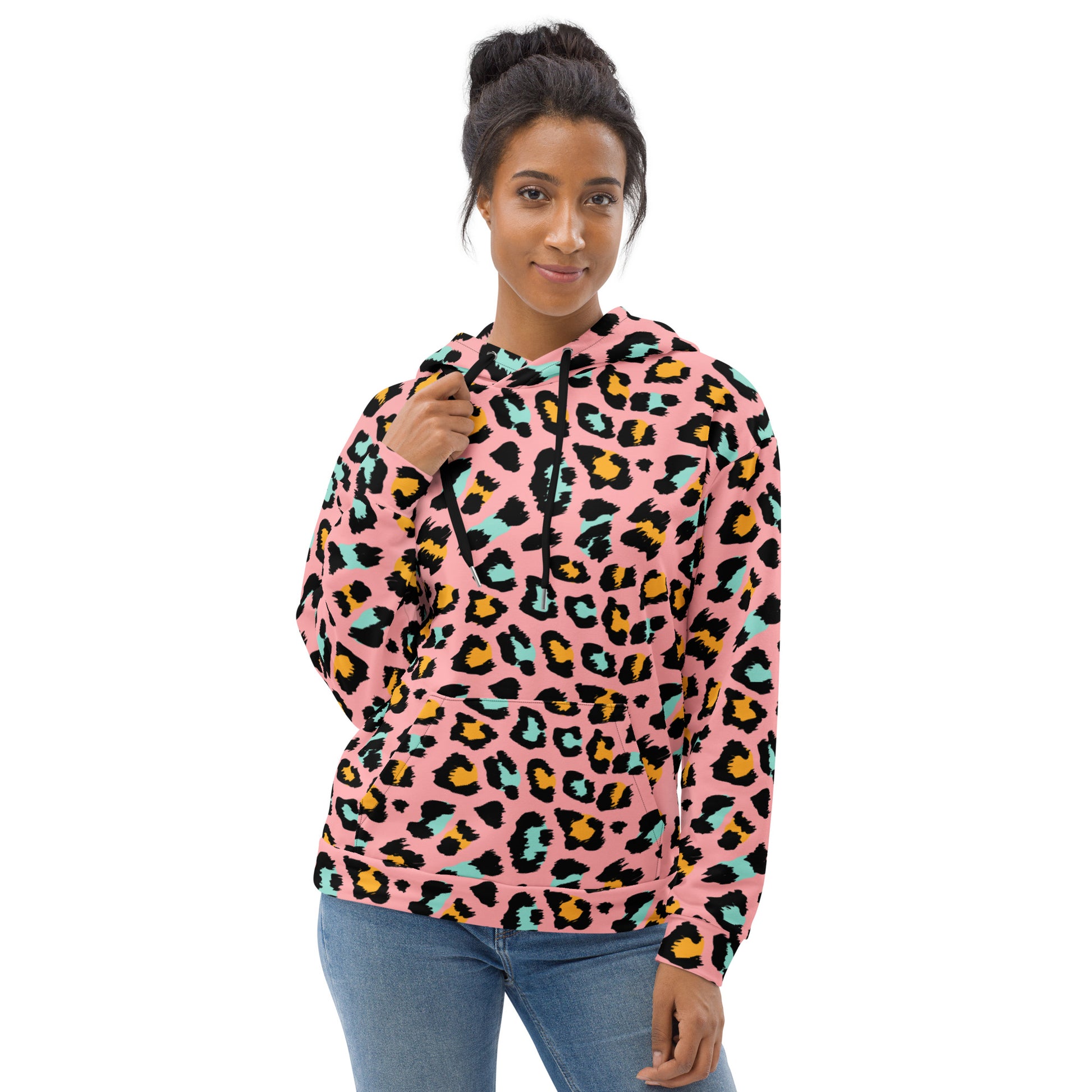 Pink Panther Hoodie | Leopard Pattern in Black and Yellow