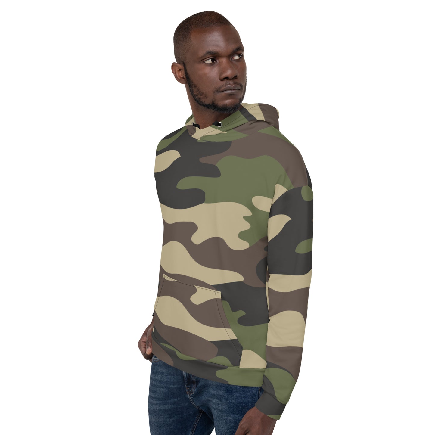 Sweat à capuche camouflage | Pull vert classique