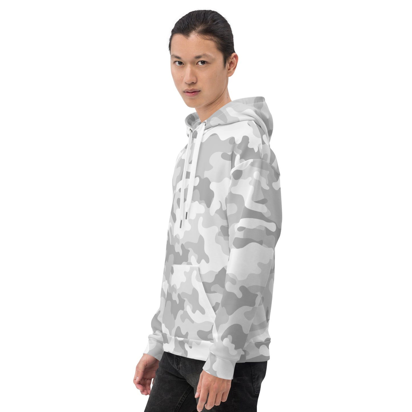 Snow Camo Hoodie | Unisex | White and Light Grey Camouflage