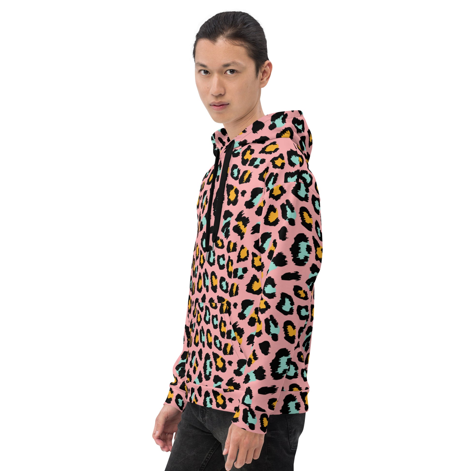 Pink Panther Hoodie | Leopard Pattern in Black and Yellow