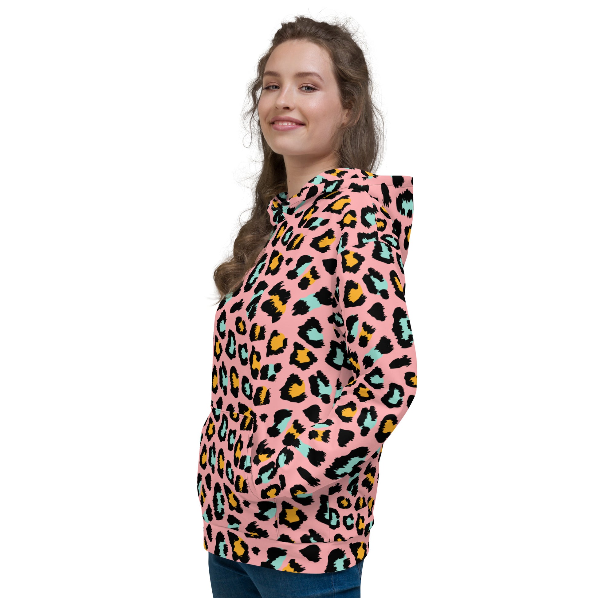 Pink Panther Hoodie | Leopard Pattern in Black and Yellow