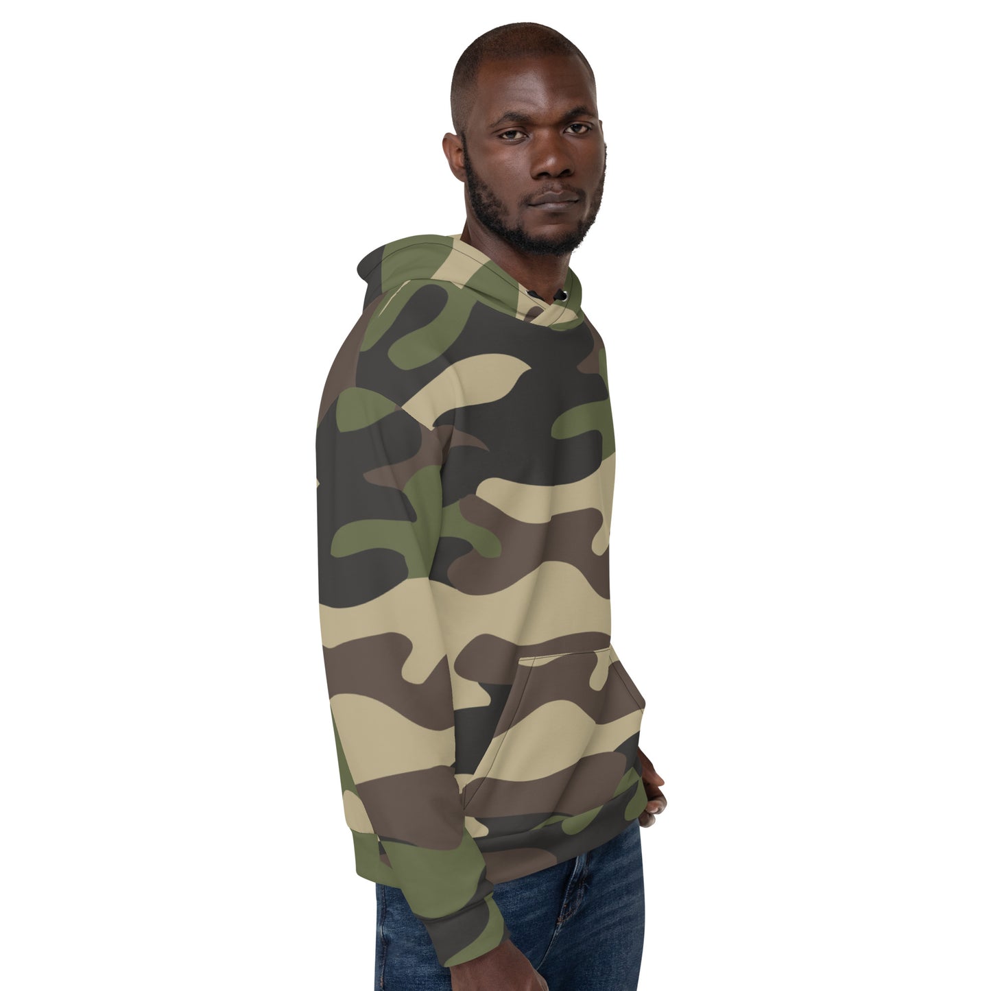 Sweat à capuche camouflage | Pull vert classique