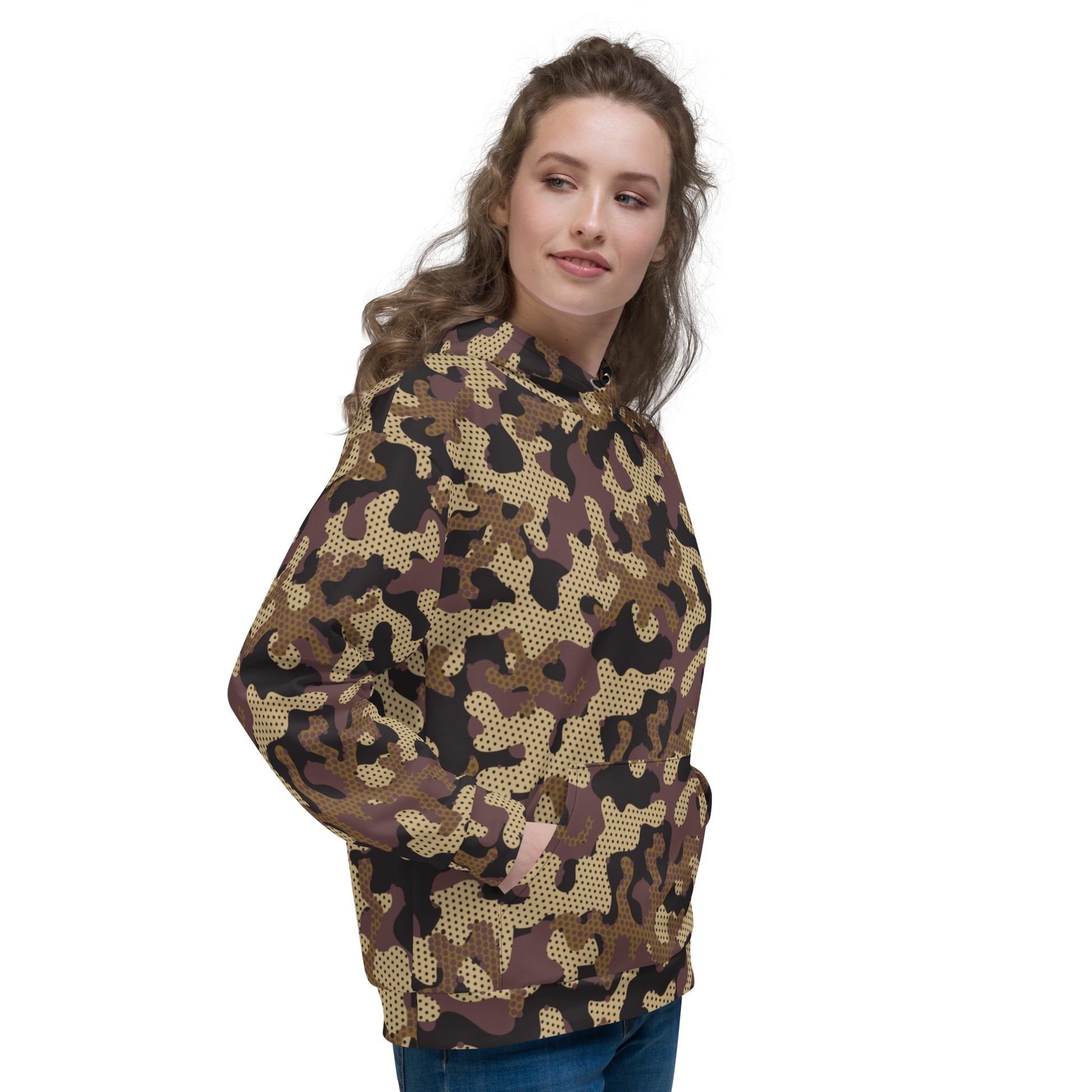 Green Uniform Camo Hoodie | Unisex | Mixed Brown & Beige