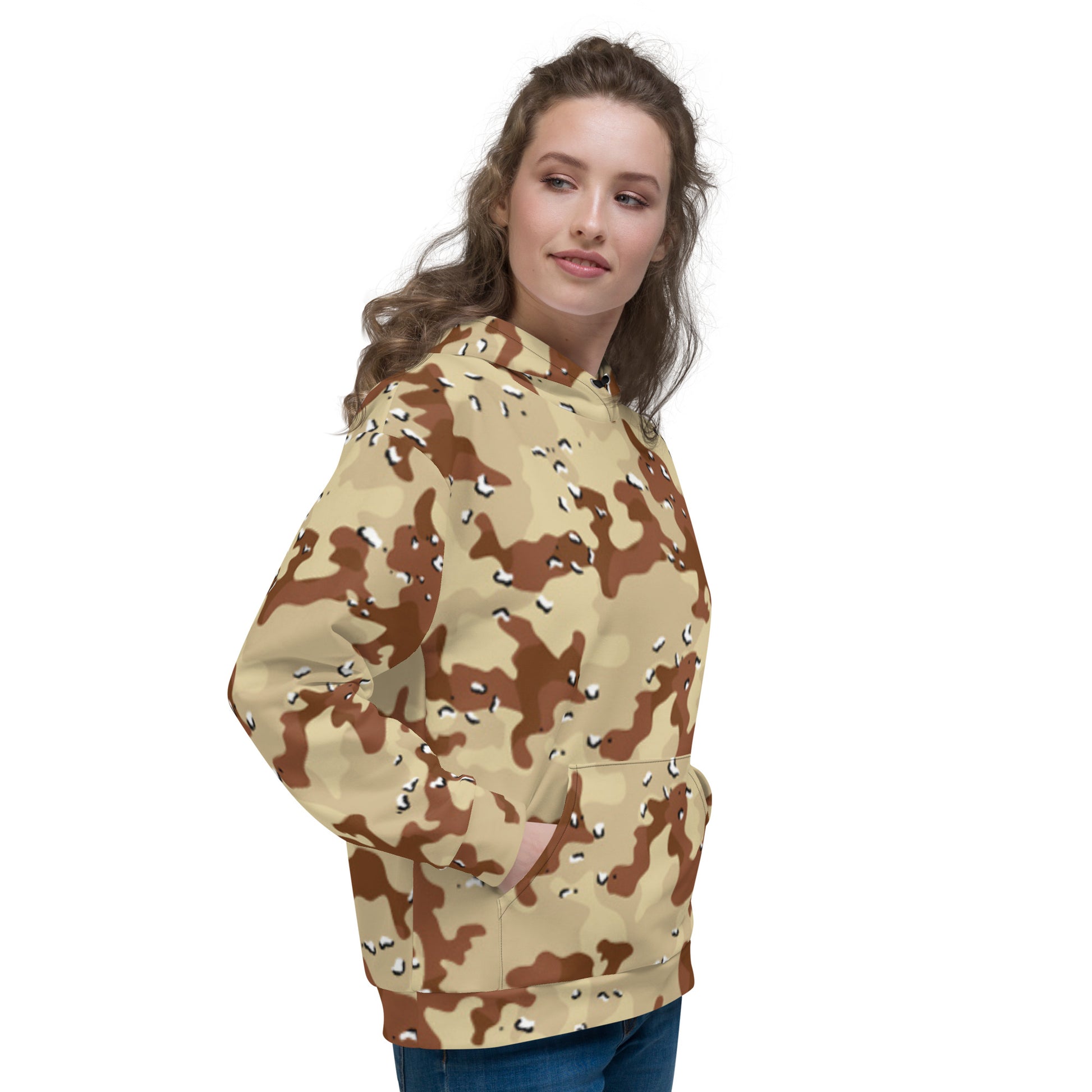 Desert Storm Camouflage Hoodie | Sand Brown Army Style